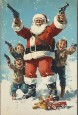 Gunslinger Santa Claus Blank Meme Template