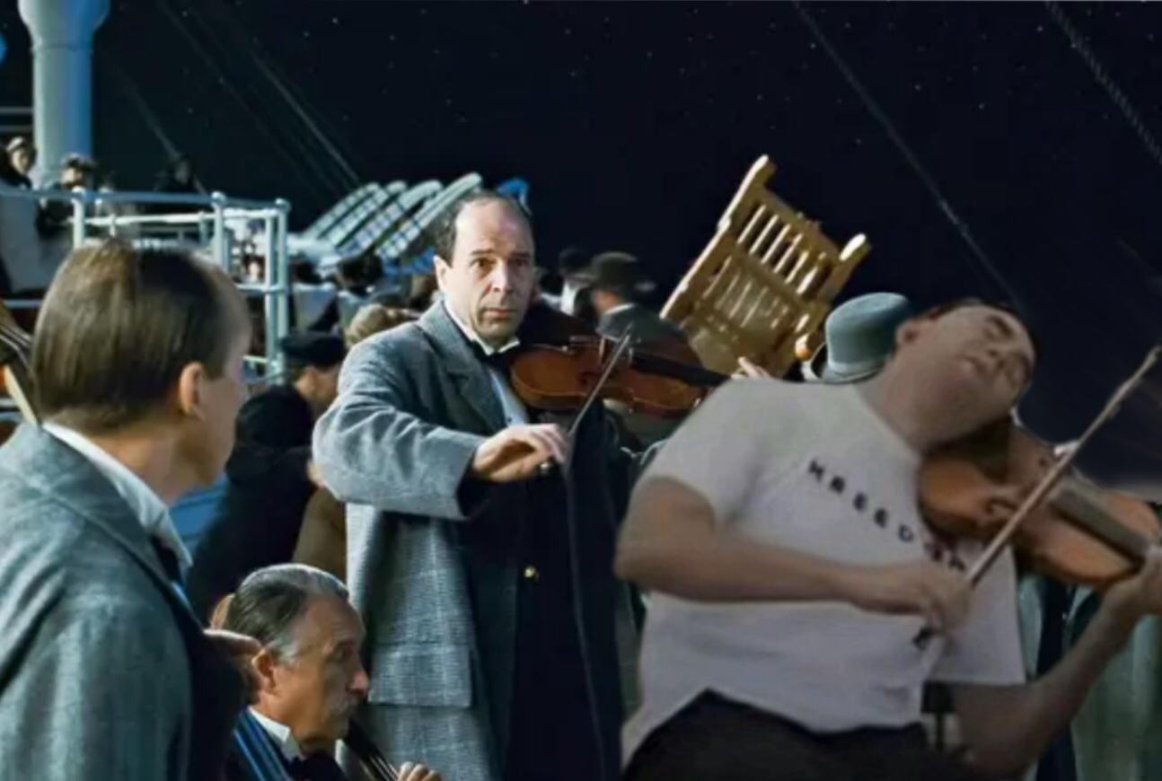 Charlie Kirk on the Titanic Blank Meme Template