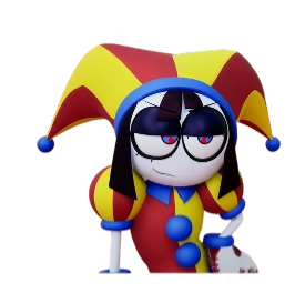 Evil Pomni with Smug Smile Blank Meme Template