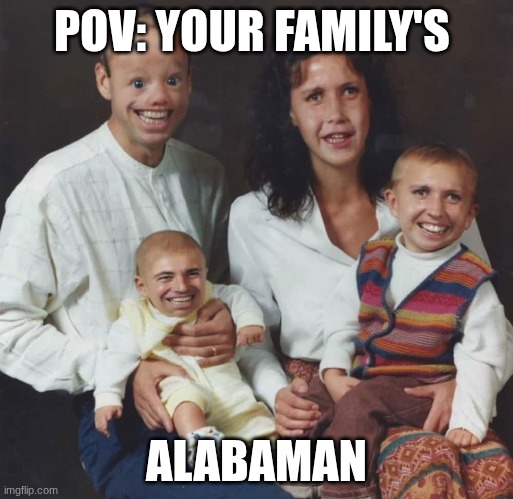 Alabaman family | POV: YOUR FAMILY'S; ALABAMAN | image tagged in wtf | made w/ Imgflip meme maker