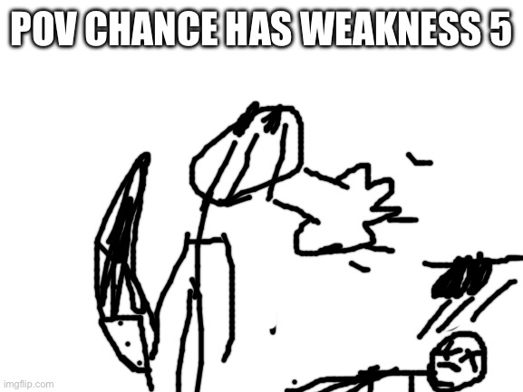 Blank White Template | POV CHANCE HAS WEAKNESS 5 | image tagged in blank white template | made w/ Imgflip meme maker