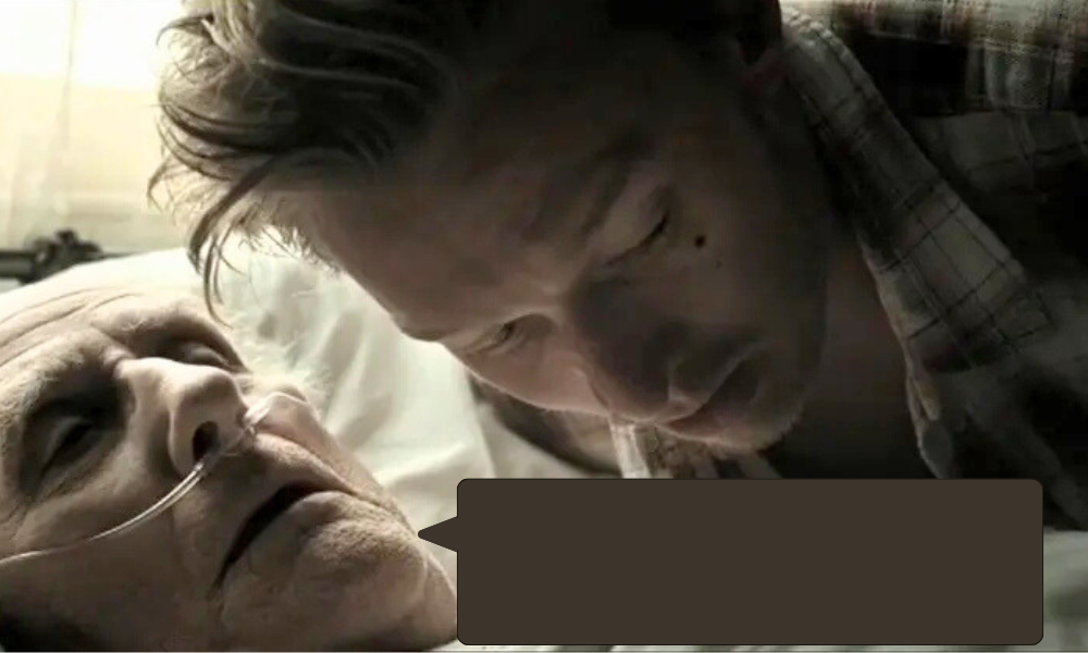 On his deathbed - textbox Blank Meme Template