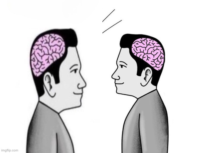 Small brain screaming at big brain | image tagged in small brain screaming at big brain | made w/ Imgflip meme maker
