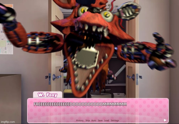 DDLC but there's a one in a million chance foxy randomly jumpscares you for no reason | made w/ Imgflip meme maker