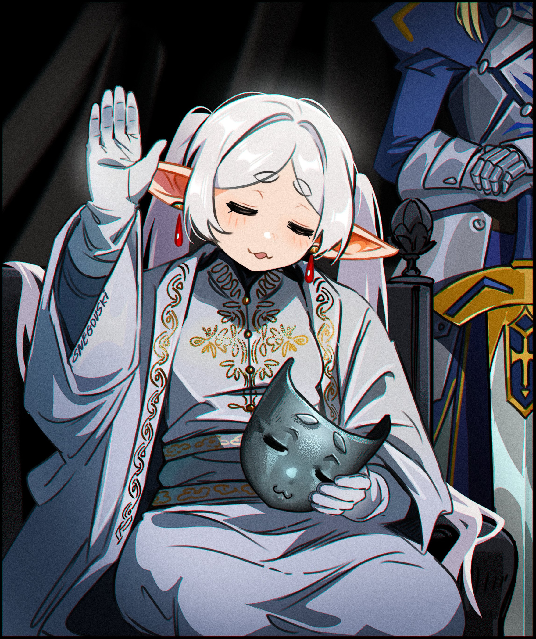 Frieren as King Baldwin IV Blank Meme Template