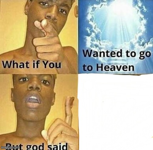 What if you wanted to go to Heaven | image tagged in what if you wanted to go to heaven | made w/ Imgflip meme maker