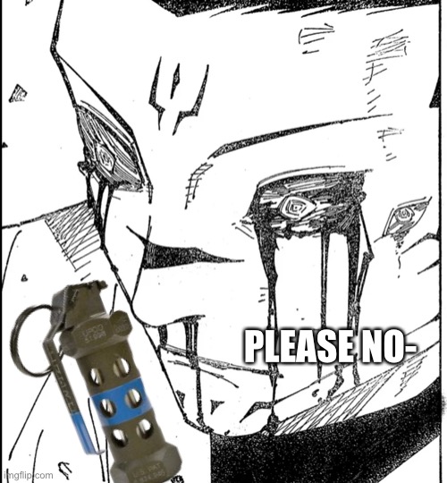 PLEASE NO- | image tagged in sukuna crying blood | made w/ Imgflip meme maker