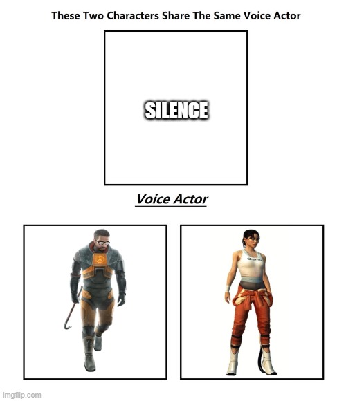 same voice actor | SILENCE | image tagged in same voice actor | made w/ Imgflip meme maker