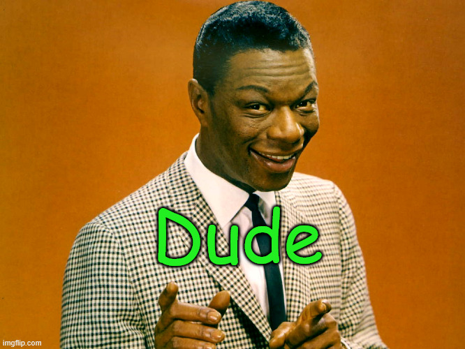 Nat King Cole dude | Dude | image tagged in nat king cole dude | made w/ Imgflip meme maker