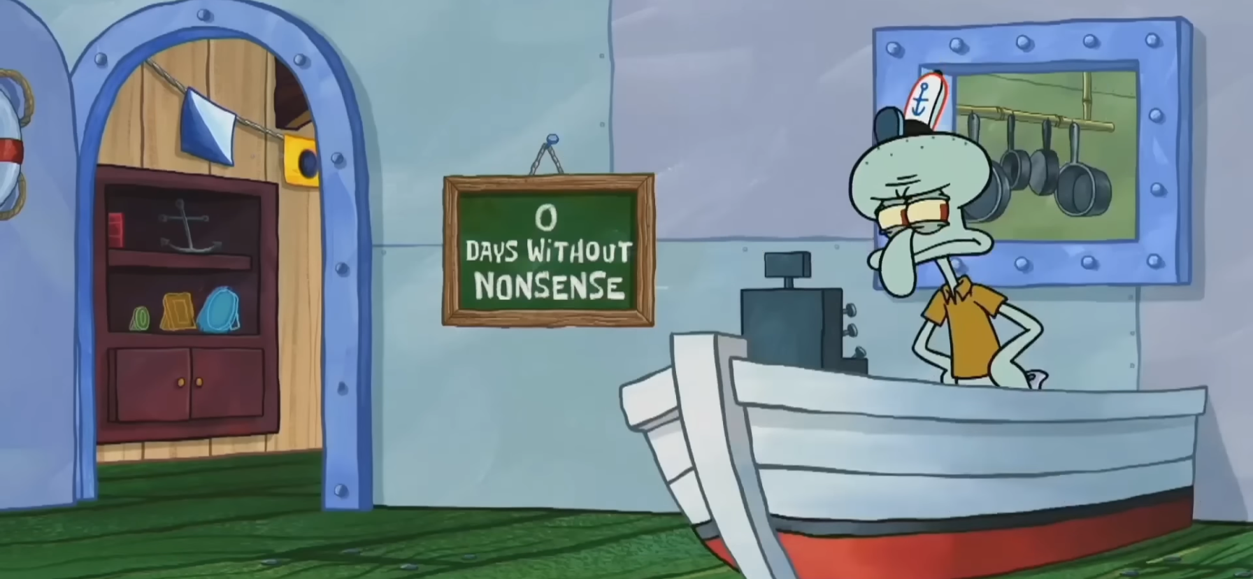 Squidward no nonsense Blank Meme Template