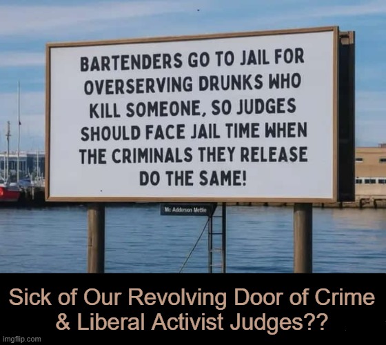 Laws & our Constitution should guide Judges (and a little common sense wouldn't hurt)... | Sick of Our Revolving Door of Crime 
& Liberal Activist Judges?? | image tagged in judges,activism,the constitution,right vs wrong,accountability,conservative logic | made w/ Imgflip meme maker