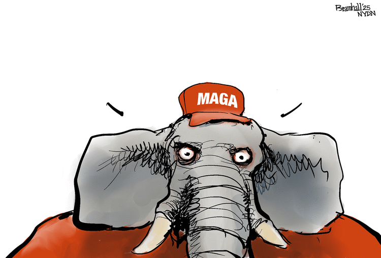 MAGA Republican Elephant cartoon blank Blank Meme Template