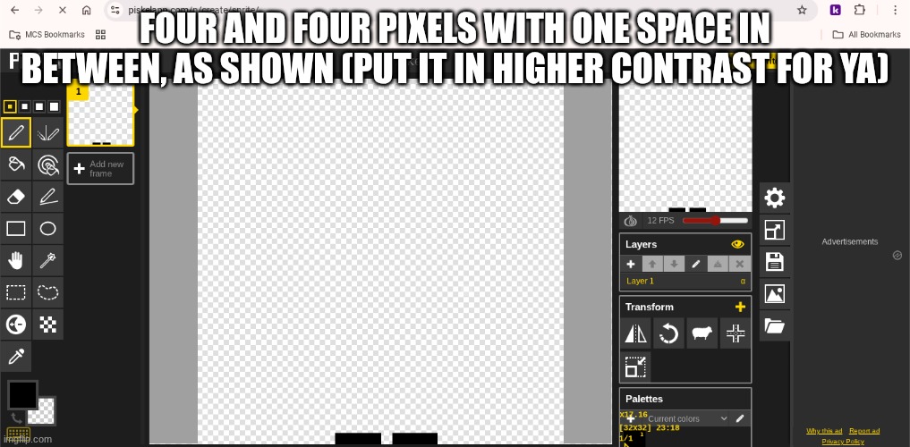 yahoo | FOUR AND FOUR PIXELS WITH ONE SPACE IN BETWEEN, AS SHOWN (PUT IT IN HIGHER CONTRAST FOR YA) | image tagged in e | made w/ Imgflip meme maker
