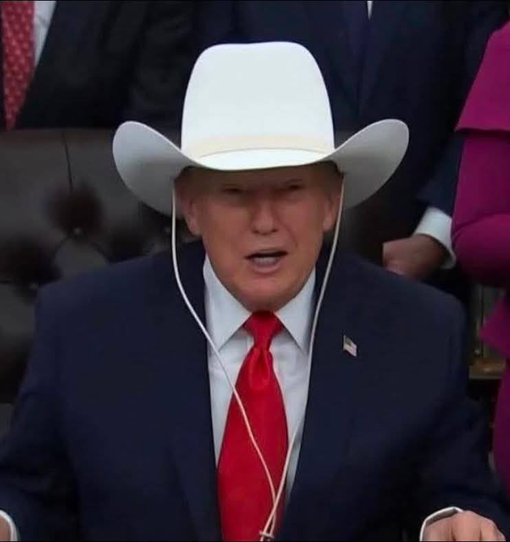Donald Trump playing cowboy Blank Meme Template