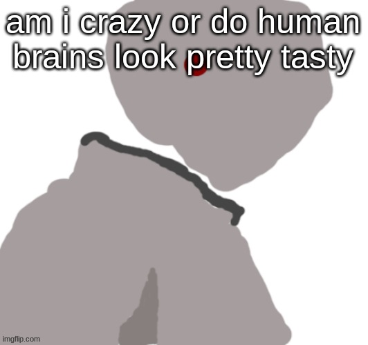Pablo | am i crazy or do human brains look pretty tasty | image tagged in pablo | made w/ Imgflip meme maker
