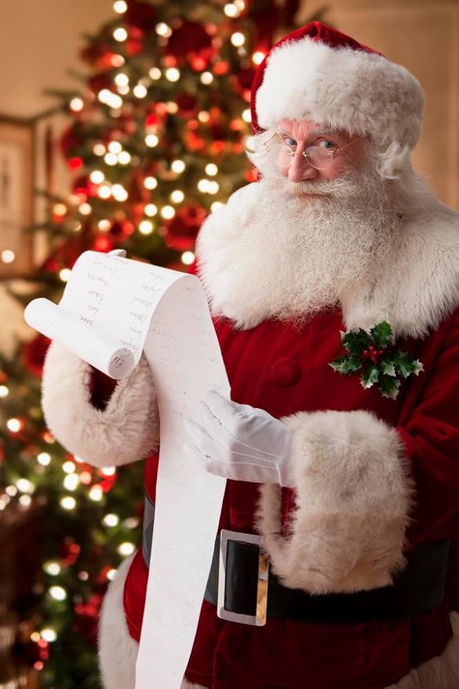 Santa Reading A List Blank Meme Template
