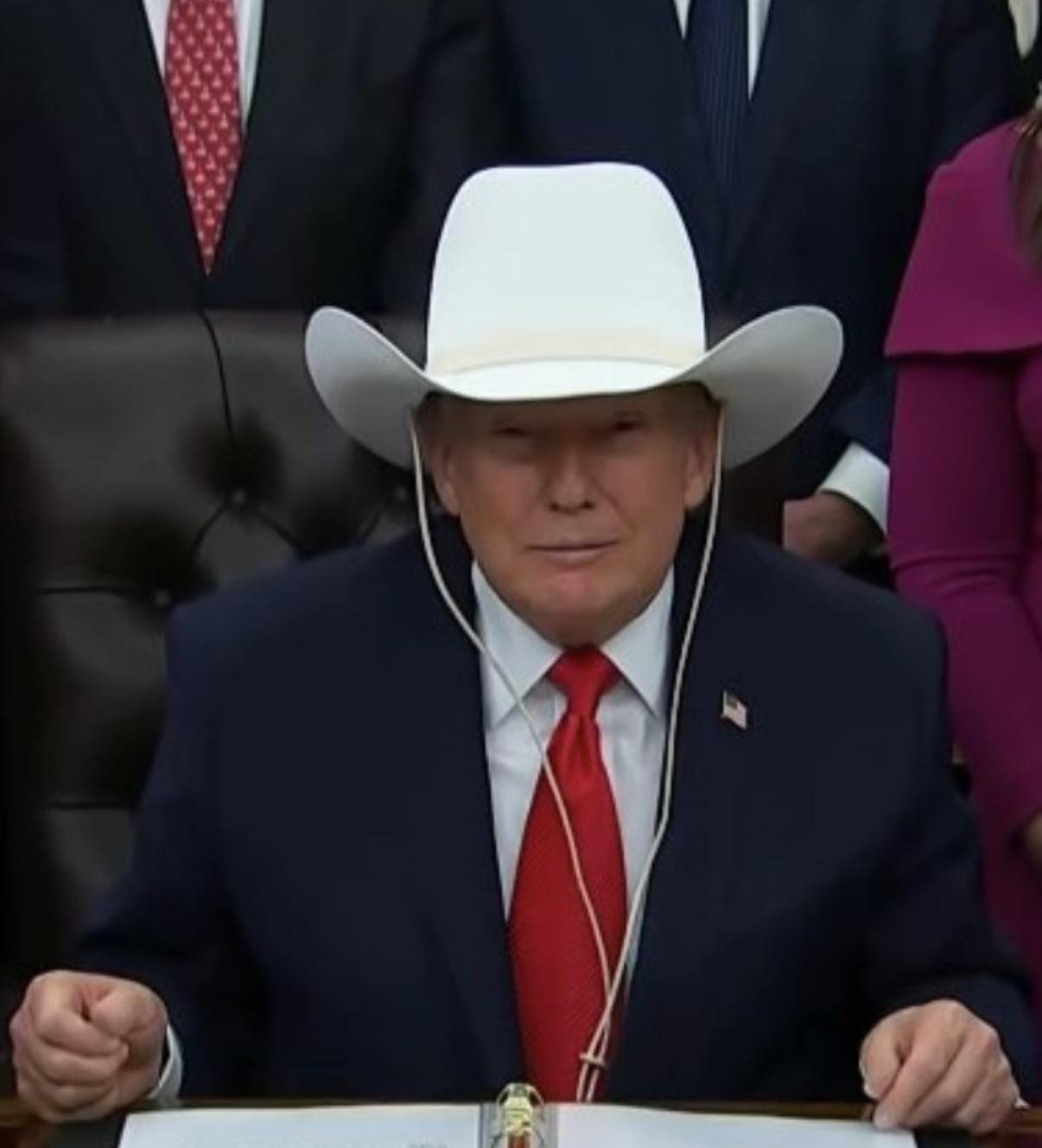 Trump Cowboy Hat Blank Meme Template