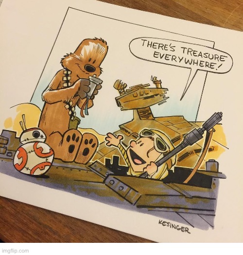 A Calvin & Hobbes-Star Wars mashup… | image tagged in comics,star wars,calvin and hobbes,mashup,kesinger | made w/ Imgflip meme maker