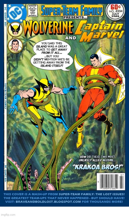 image tagged in comics,mashup,super team family,wolverine,shazam | made w/ Imgflip meme maker