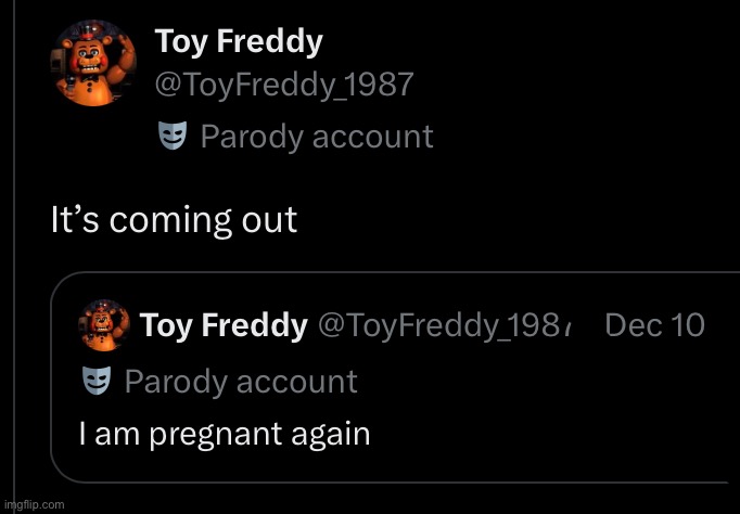 i log on to twitter to look for Springtrap and this is the very first thing i see | made w/ Imgflip meme maker