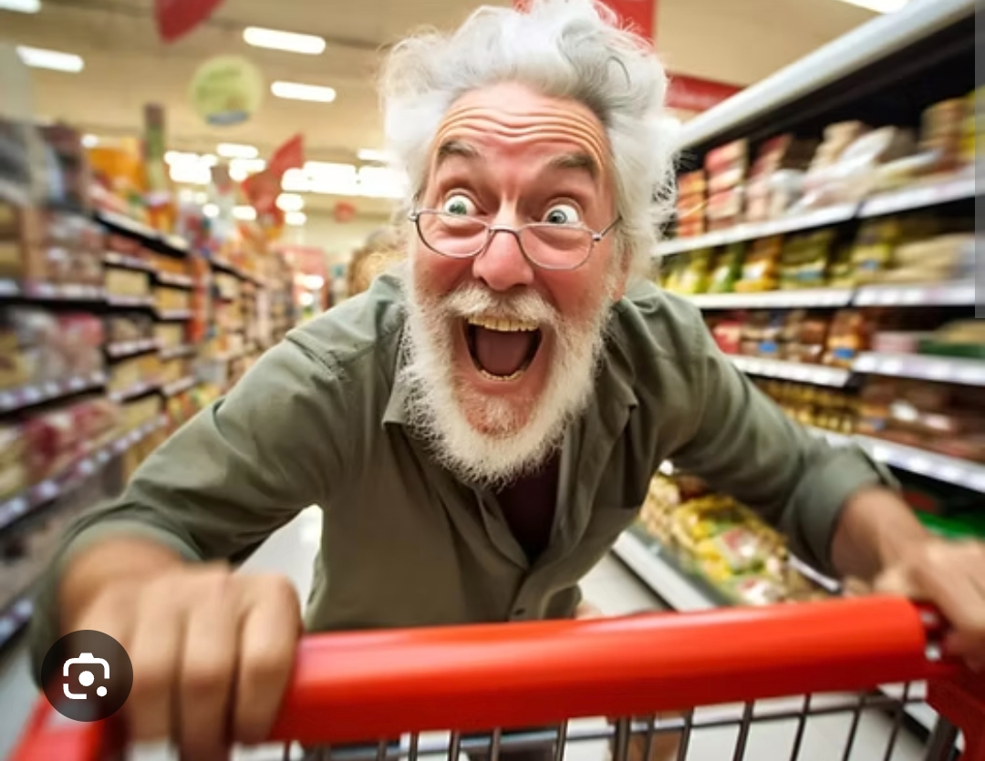 man is all happy and shit while shopping Blank Meme Template