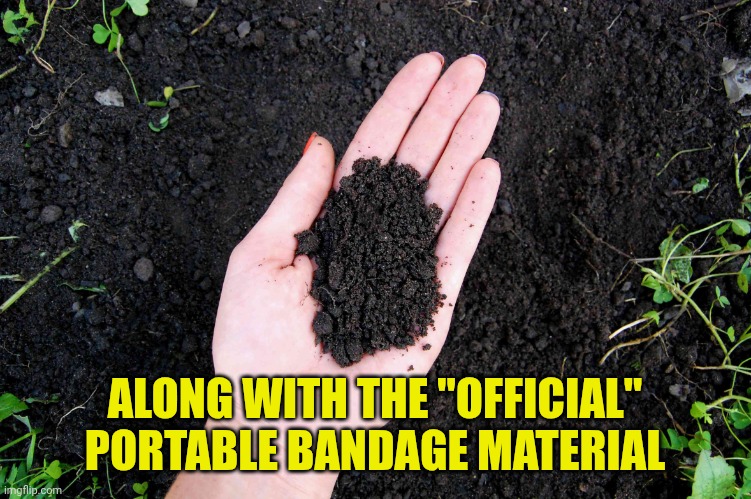 LOAM | ALONG WITH THE "OFFICIAL" PORTABLE BANDAGE MATERIAL | image tagged in loam | made w/ Imgflip meme maker