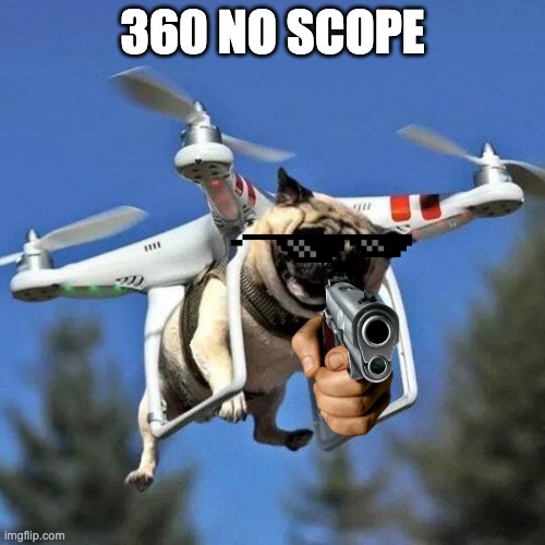 Flying Pug | 360 NO SCOPE | image tagged in flying pug | made w/ Imgflip meme maker