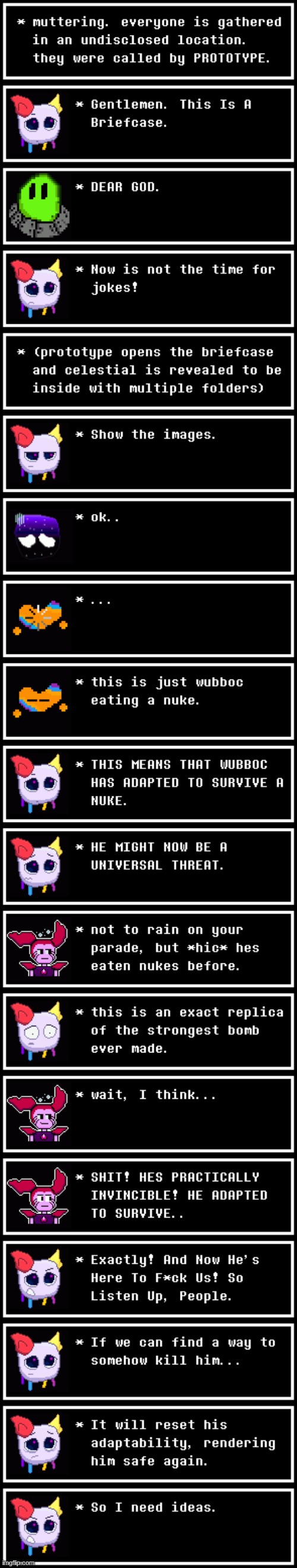 to put it more simply, he can survive a blast 1750 times more powerful than hiroshima and nagasaki bombs combined. | made w/ Imgflip meme maker