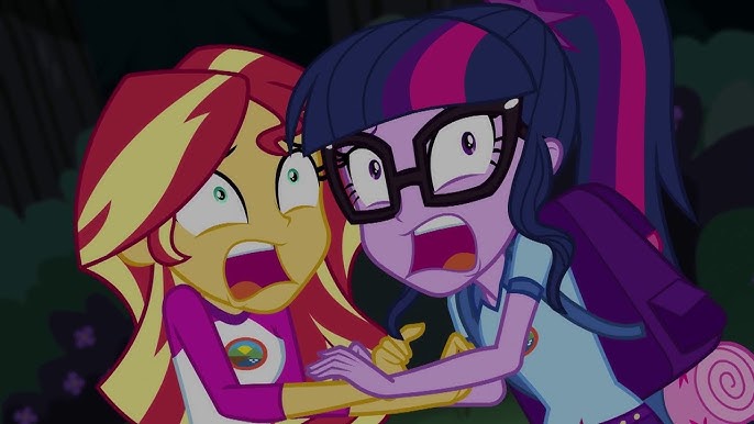 Twilight Sparkle and Sunset Shimmer screaming Blank Meme Template