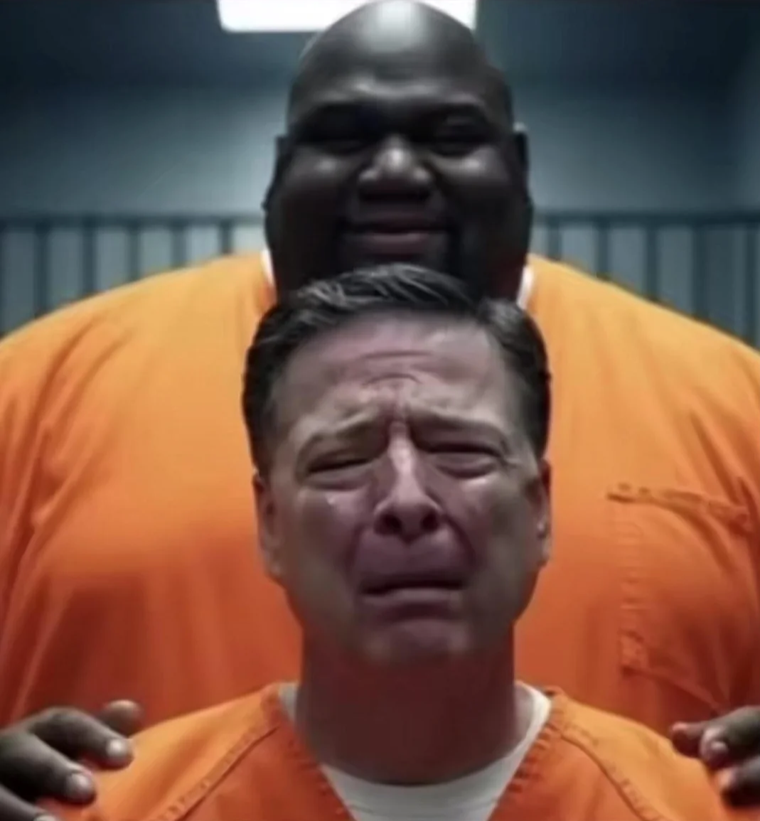 High Quality Big black man behind a guy Blank Meme Template