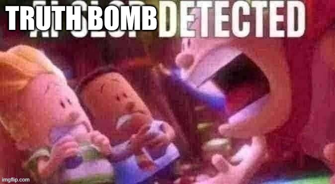 AI SLOP DETECTED | TRUTH BOMB | image tagged in ai slop detected | made w/ Imgflip meme maker