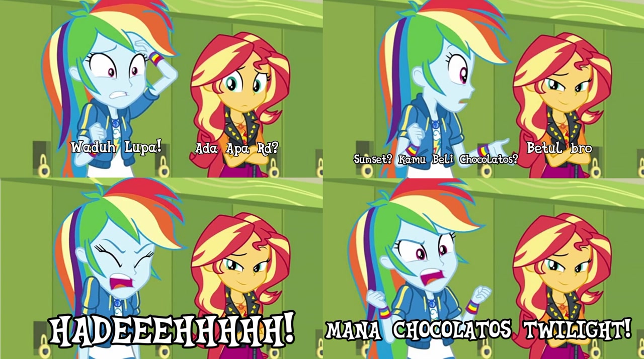 Rainbow Dash and Sunset Shimmer Blank Meme Template