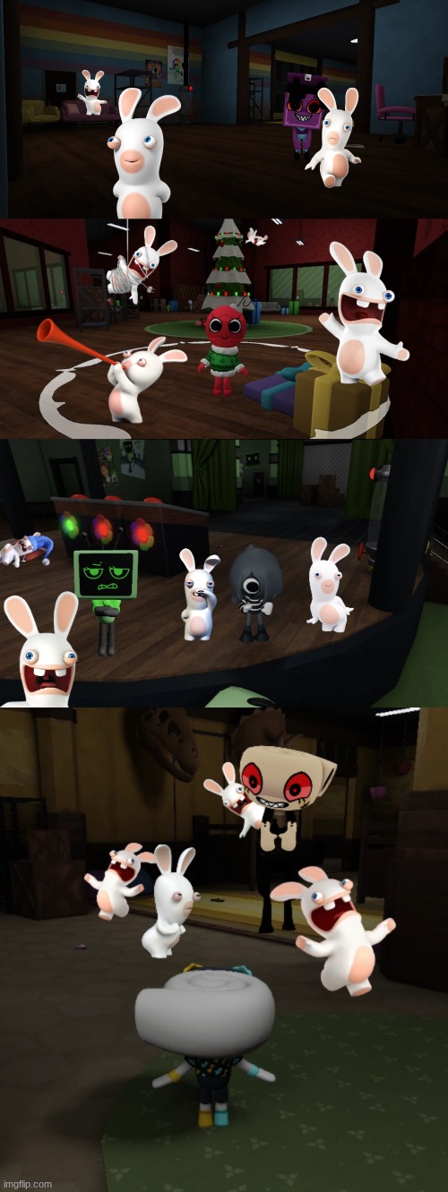 The Rabbids invade Gardenview.mp3 | image tagged in rabbids,dandy's world | made w/ Imgflip meme maker
