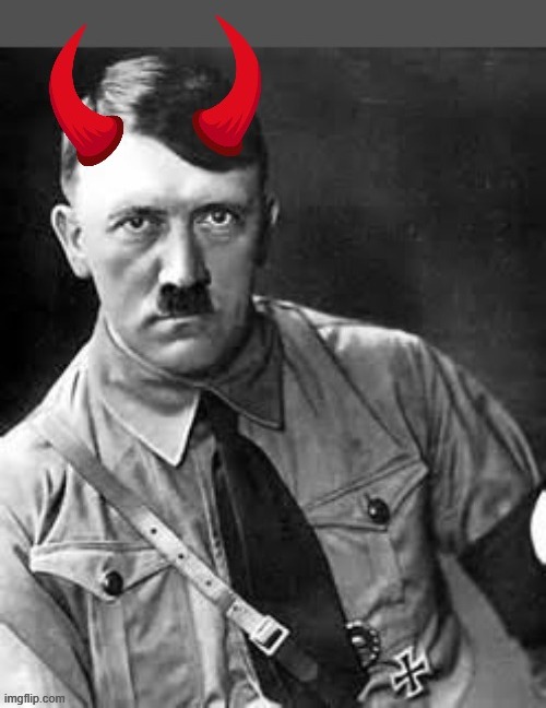 devil hitler (also represents the hater of LGBT) | image tagged in devil,adolf hitler,evil,nazi,homophobia | made w/ Imgflip meme maker