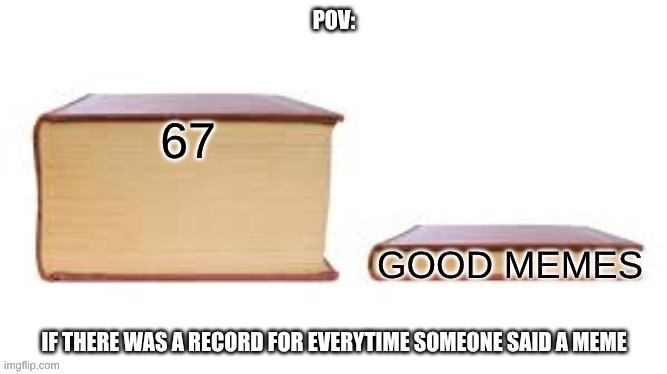 ajd[ajfo[a[ofsk | POV:; IF THERE WAS A RECORD FOR EVERYTIME SOMEONE SAID A MEME | image tagged in meme,funny meme,67 | made w/ Imgflip meme maker