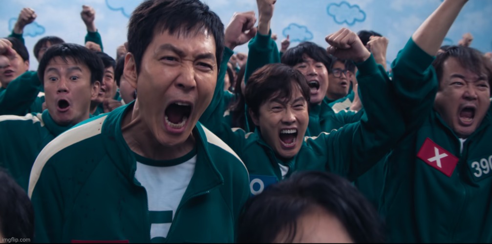 image tagged in squid game cheer | made w/ Imgflip meme maker