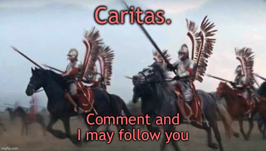 Caritas announcement template | Comment and I may follow you | image tagged in caritas announcement template | made w/ Imgflip meme maker