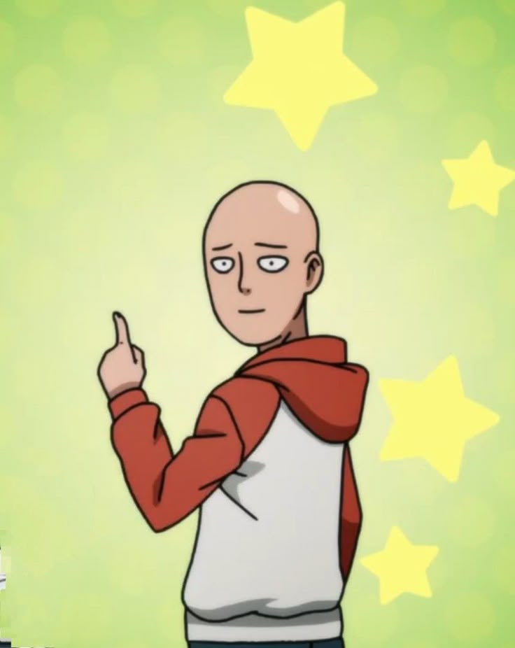 Saitama pointing up Blank Meme Template