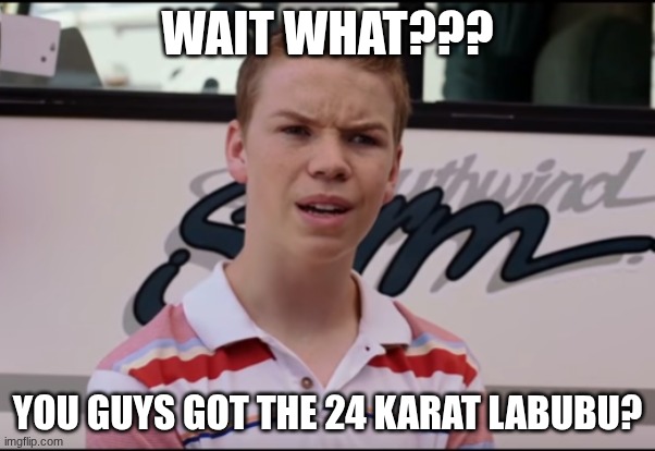 24 karat labubu | WAIT WHAT??? YOU GUYS GOT THE 24 KARAT LABUBU? | image tagged in you guys are getting paid | made w/ Imgflip meme maker