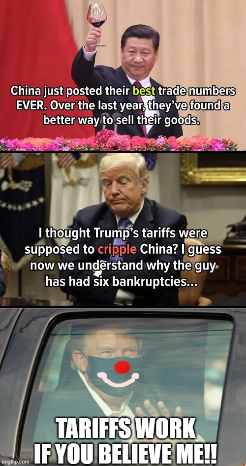 Tariffs are a fraud | TARIFFS WORK IF YOU BELIEVE ME!! | image tagged in trumpy the clown | made w/ Imgflip meme maker