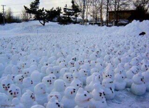 Million Snowman March | image tagged in million snowman march | made w/ Imgflip meme maker