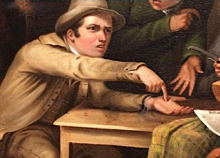 Points at palm Blank Meme Template