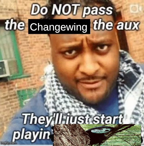 iykyk | Changewing | image tagged in do not pass the x the aux they ll just start playin y | made w/ Imgflip meme maker