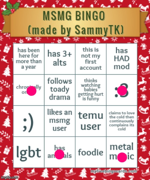 sam's msmg bingo | image tagged in sam's msmg bingo | made w/ Imgflip meme maker