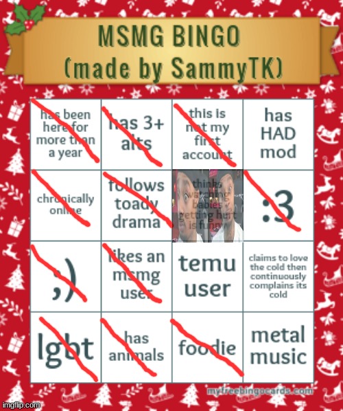 ok | image tagged in sam's msmg bingo | made w/ Imgflip meme maker