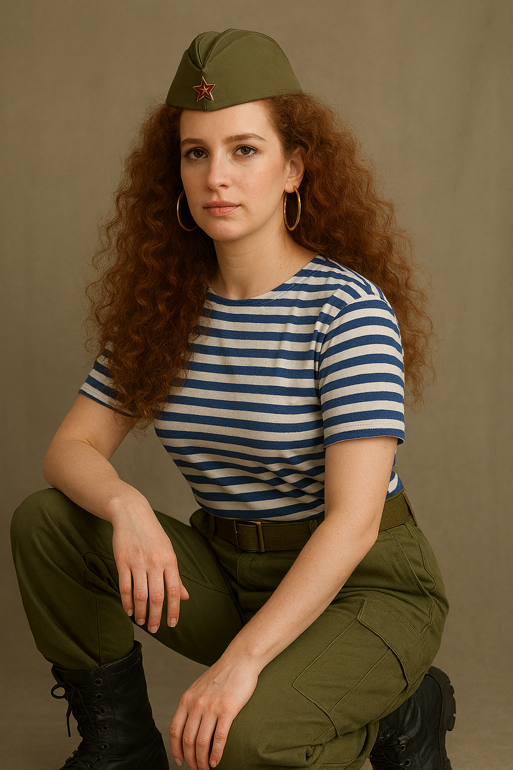 Princess Lalla Salma of Morocco as a Soviet soldier Blank Meme Template