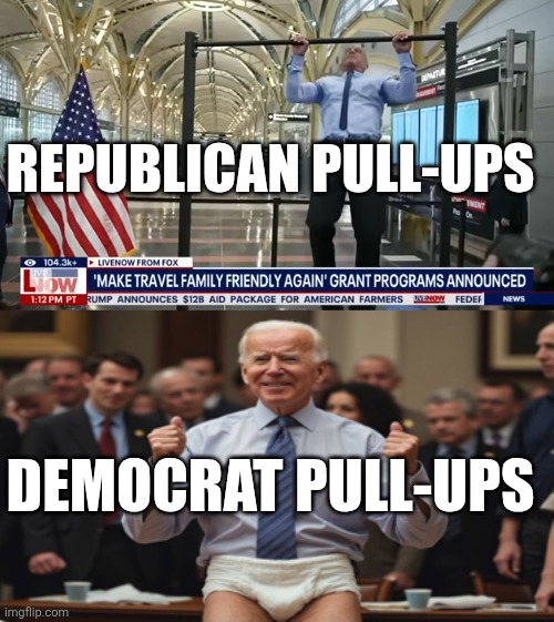 REPUBLICAN PULL-UPS; DEMOCRAT PULL-UPS | made w/ Imgflip meme maker