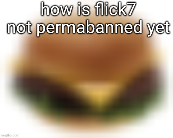 no quality burger | how is flick7 not permabanned yet | image tagged in no quality burger | made w/ Imgflip meme maker
