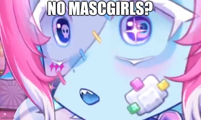 No Mascgirls :-( | NO MASCGIRLS? | image tagged in tomgirl,tomboy,vtuber,random,no bitches | made w/ Imgflip meme maker