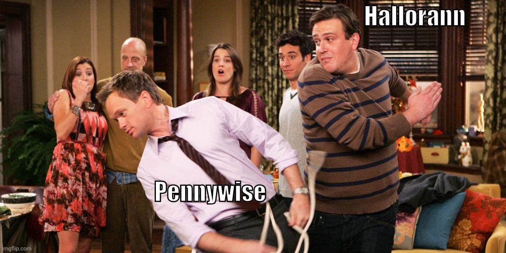 Pennywise f'ed around and found out! | Hallorann; Pennywise | image tagged in how i met your mother,pennywise,hbo max | made w/ Imgflip meme maker